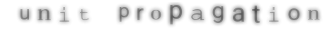 Fake CAPTCHA image spelling "unit propagation". Generated with Wolfram Alpha.